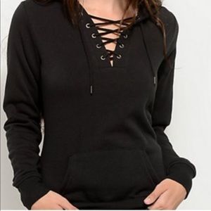 Zumiez Empyre Irma Black Lace Up Hoodie.
